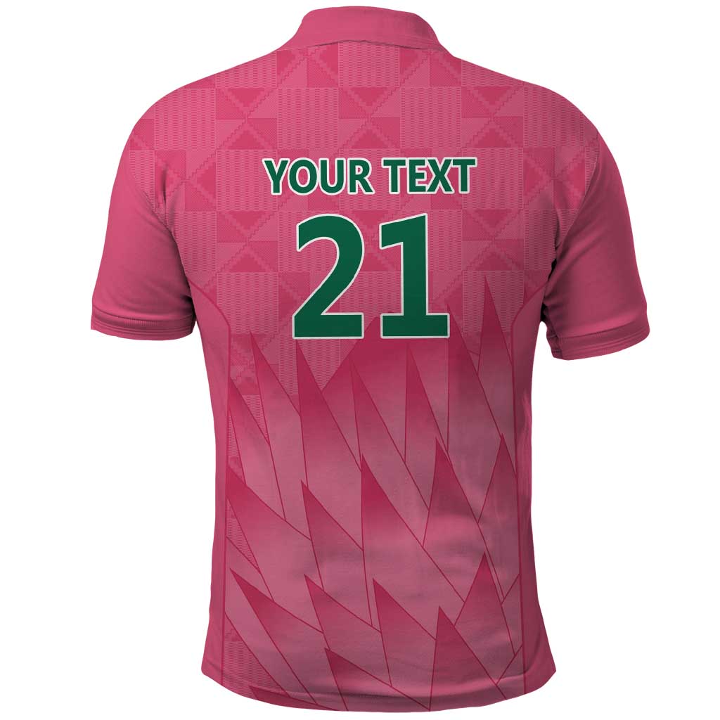 South Africa Cricket Custom Polo Shirt Proteas Pink LT9 - Vibe Hoodie Shop