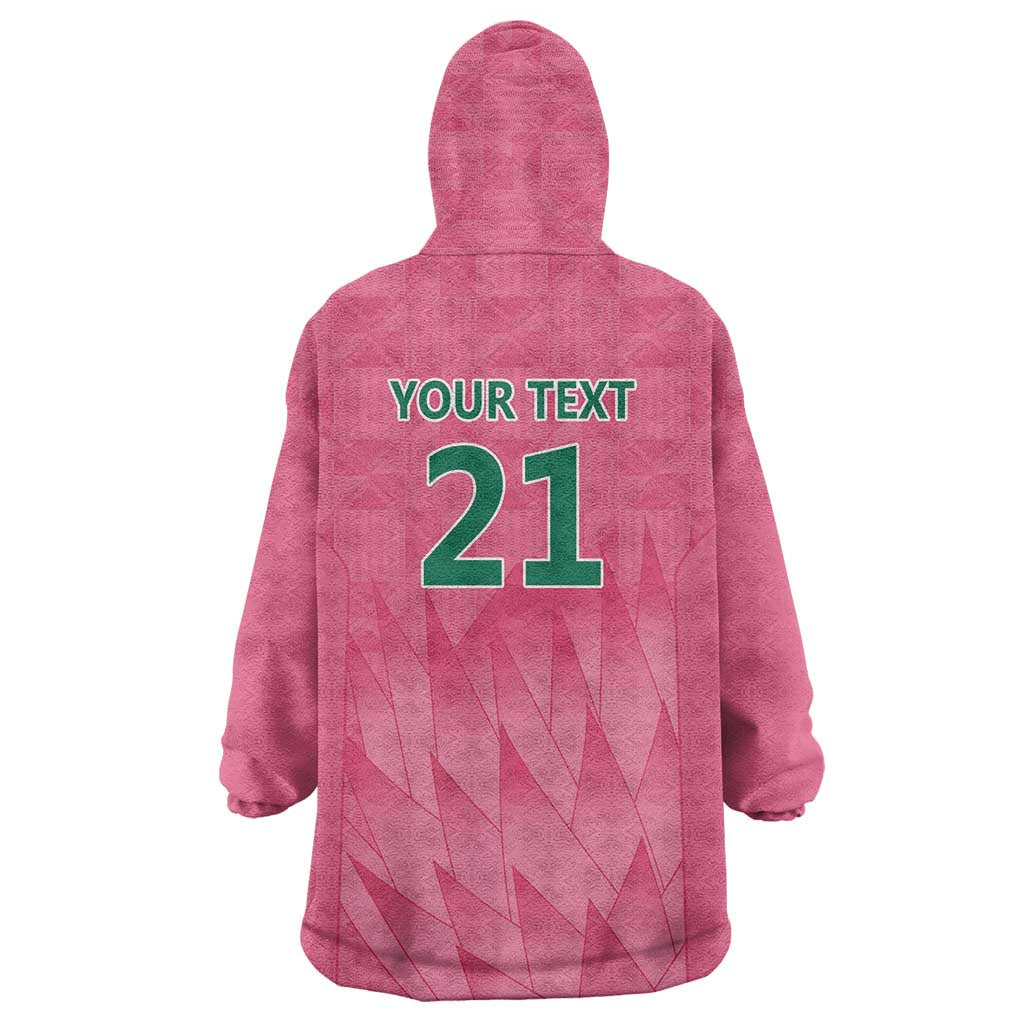 South Africa Cricket Custom Wearable Blanket Hoodie Proteas Pink - Vibe Hoodie Shop