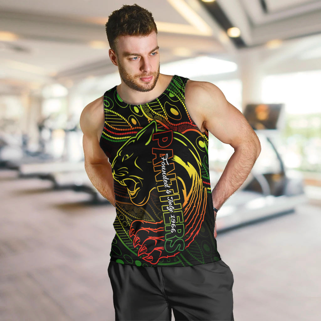 2023 Panthers NRL Men Tank Top Aboriginal Founded 1966 - Vibe Hoodie Shop