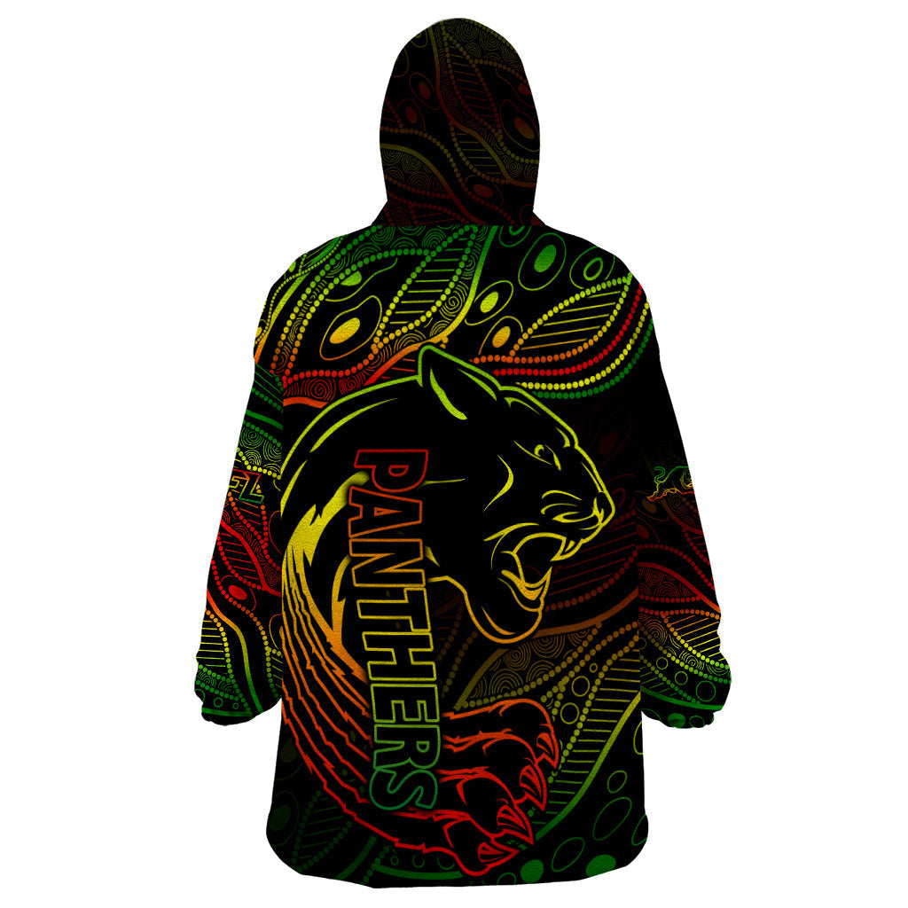 2023 Panthers NRL Wearable Blanket Hoodie Aboriginal Founded 1966 - Vibe Hoodie Shop