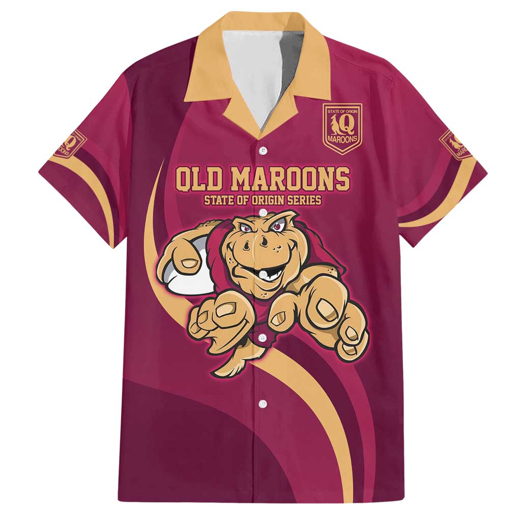 Custom QLD Maroons Cane Toad Hawaiian Shirt Queensland Origin No1 - Vibe Hoodie Shop