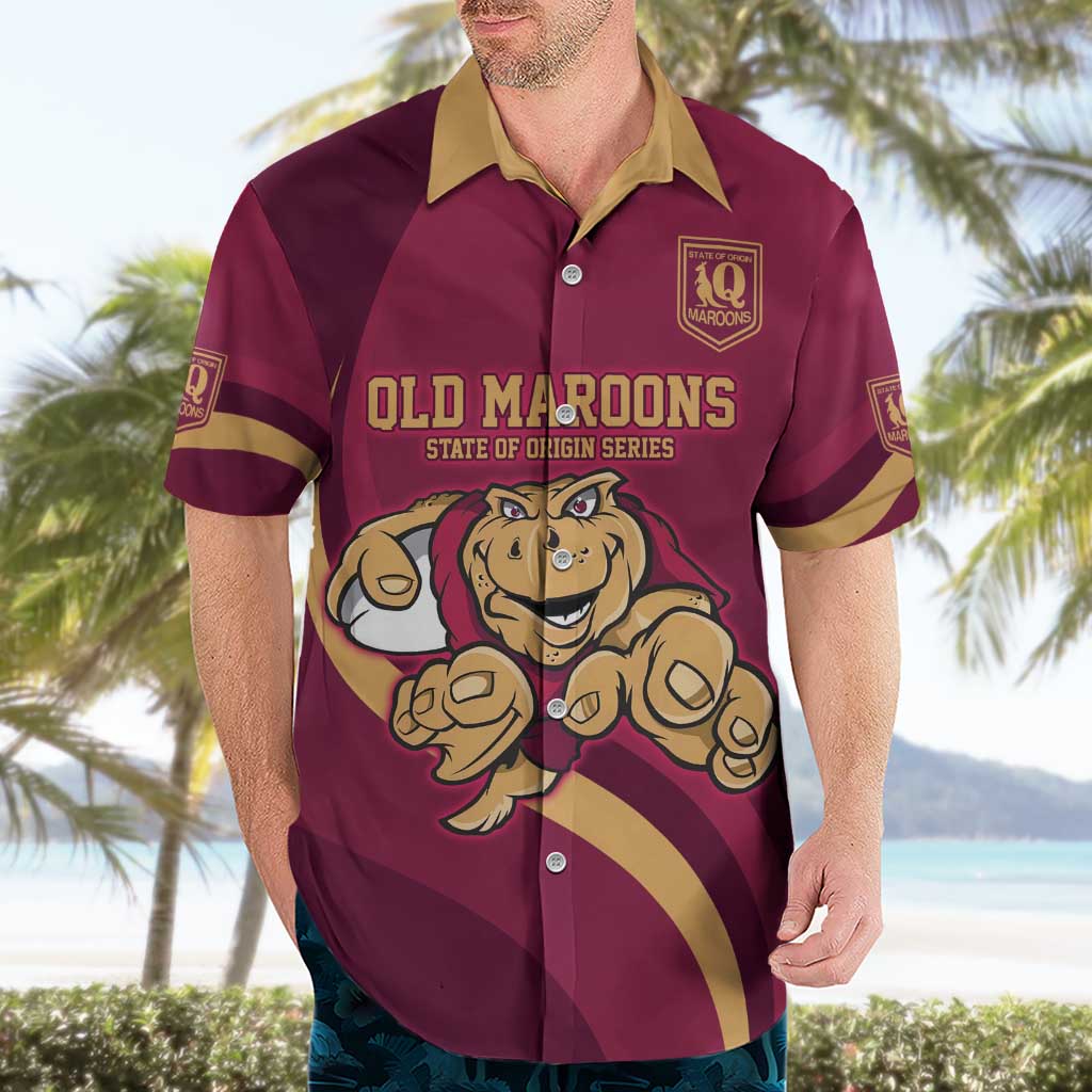 Custom QLD Maroons Cane Toad Hawaiian Shirt Queensland Origin No1 - Vibe Hoodie Shop