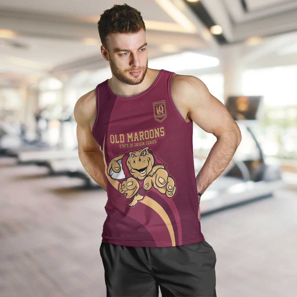 Custom QLD Maroons Cane Toad Men Tank Top Queensland Origin No1 - Vibe Hoodie Shop
