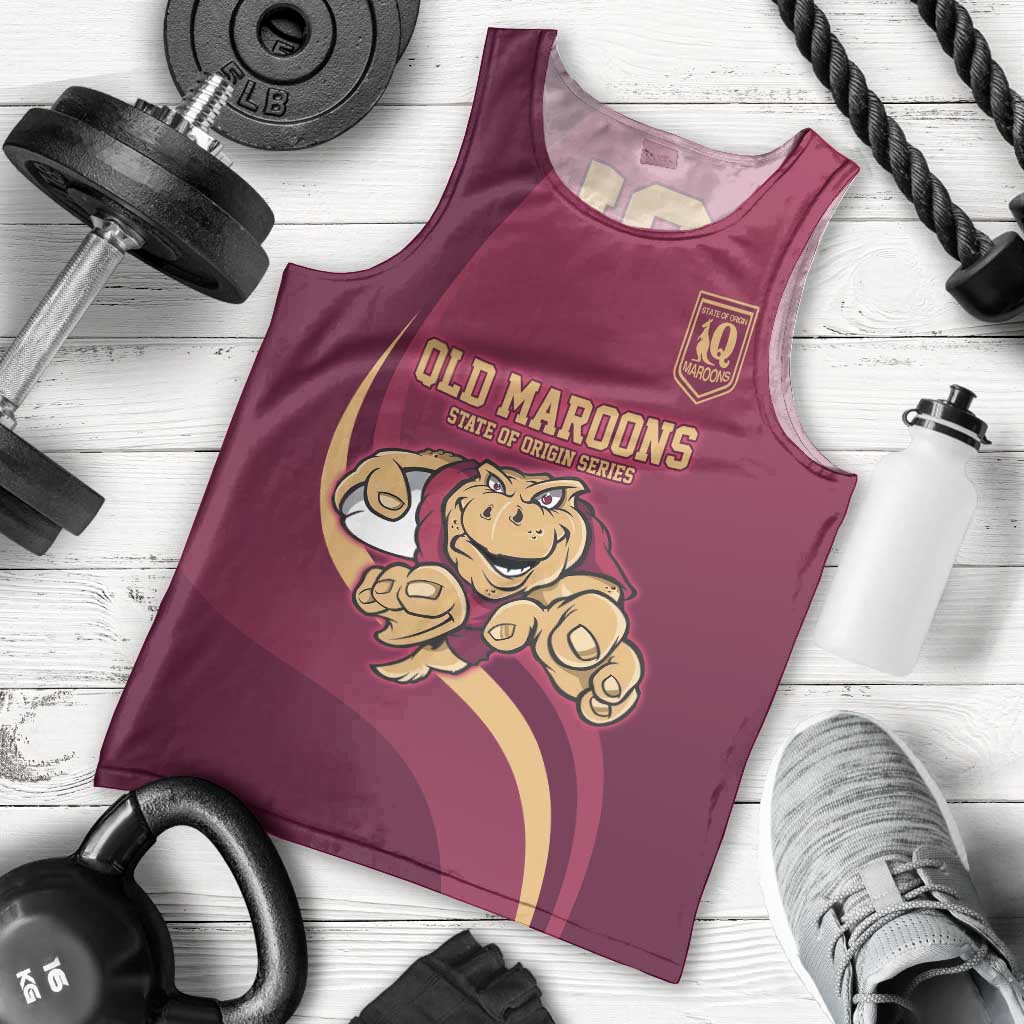 Custom QLD Maroons Cane Toad Men Tank Top Queensland Origin No1 - Vibe Hoodie Shop