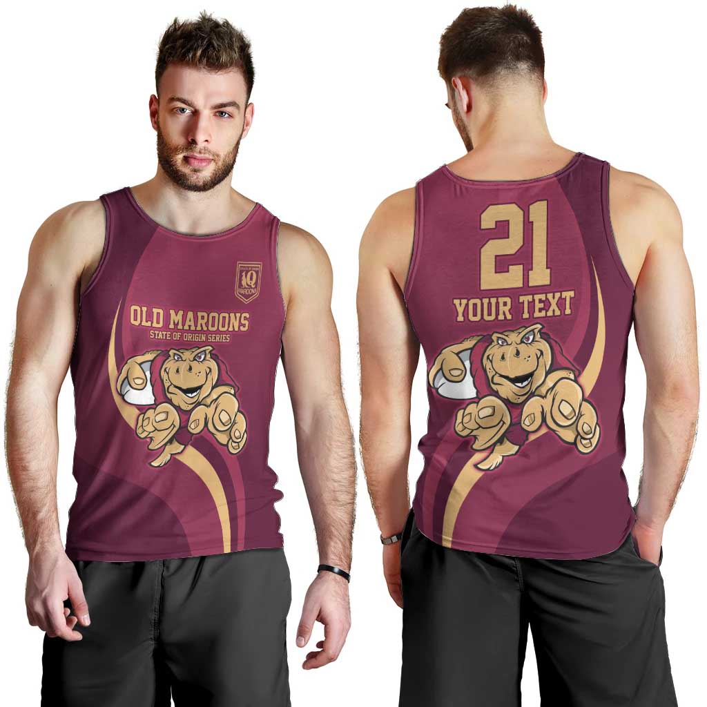 Custom QLD Maroons Cane Toad Men Tank Top Queensland Origin No1 - Vibe Hoodie Shop