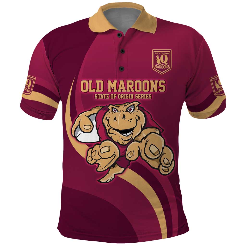 Custom QLD Maroons Cane Toad Polo Shirt Queensland Origin No1 LT9 - Vibe Hoodie Shop