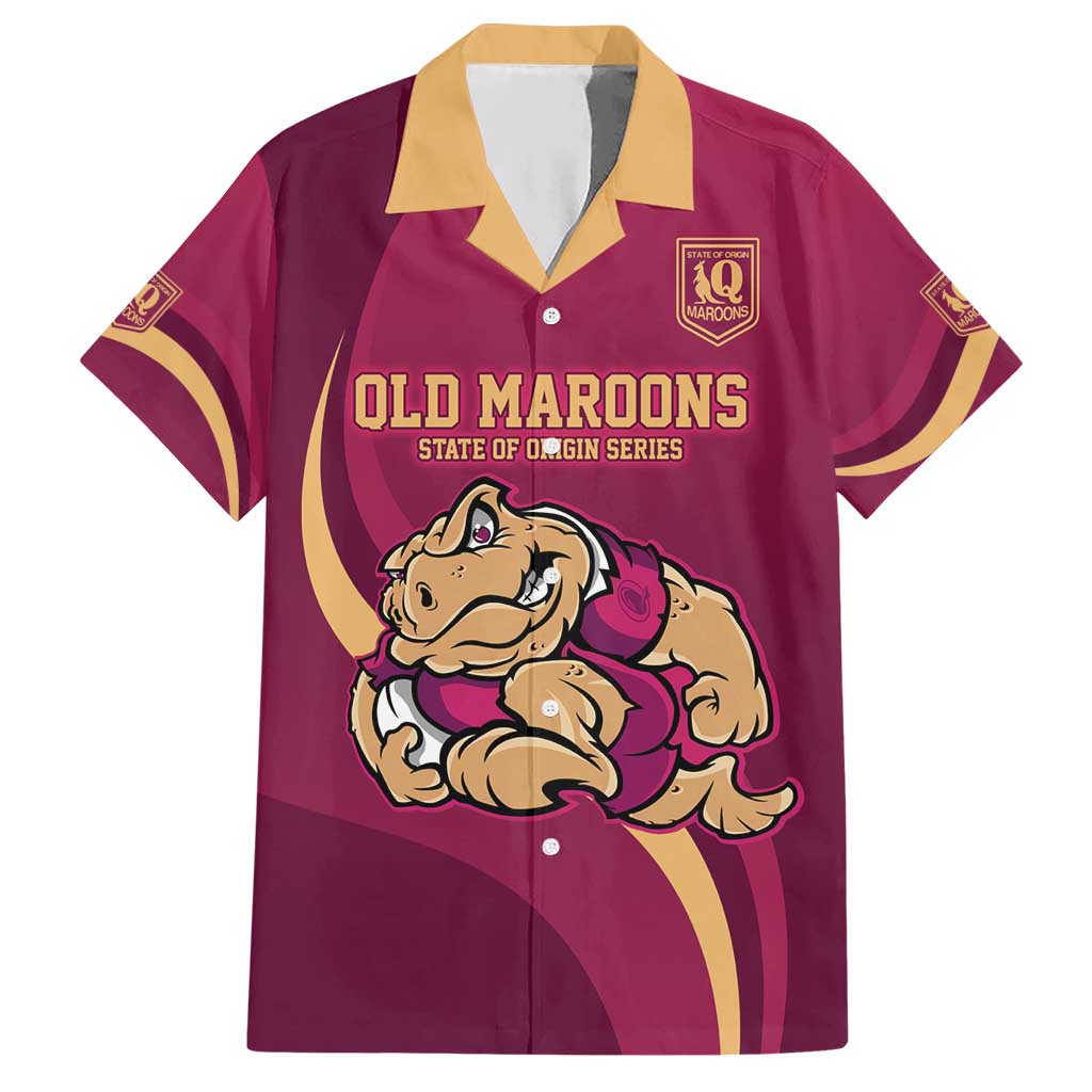 Custom QLD Maroons Cane Toad Hawaiian Shirt Queensland Origin No2 - Vibe Hoodie Shop