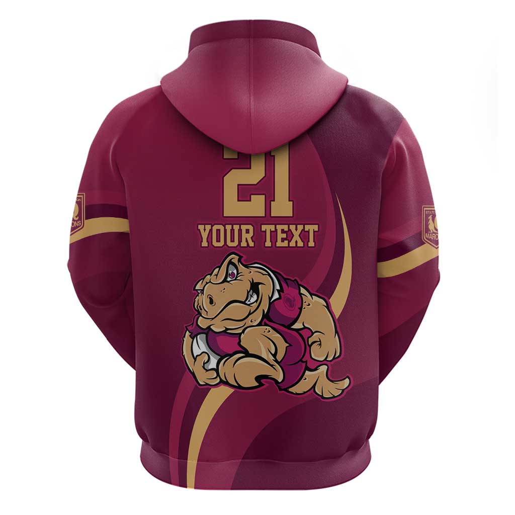 Custom QLD Maroons Cane Toad Hoodie Queensland Origin No2 LT9 - Vibe Hoodie Shop