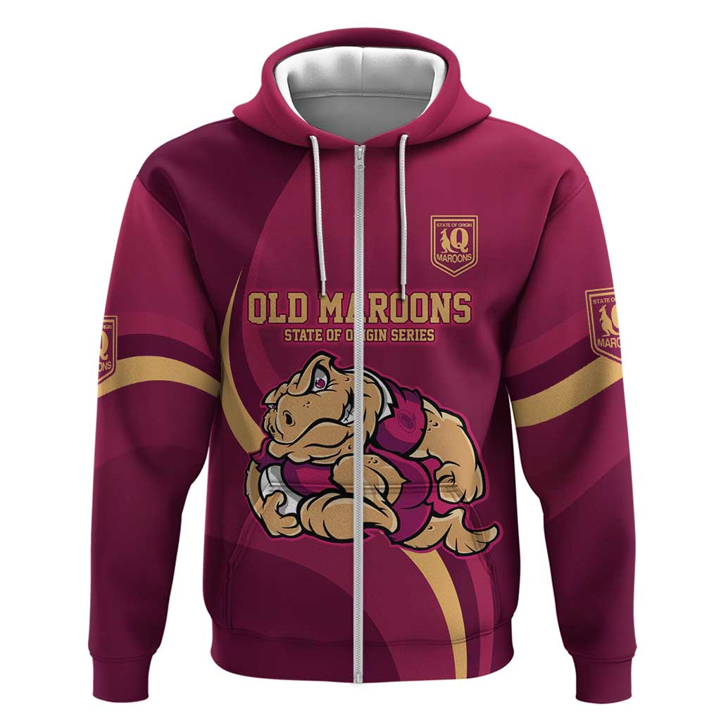 Custom QLD Maroons Cane Toad Hoodie Queensland Origin No2 LT9 - Vibe Hoodie Shop