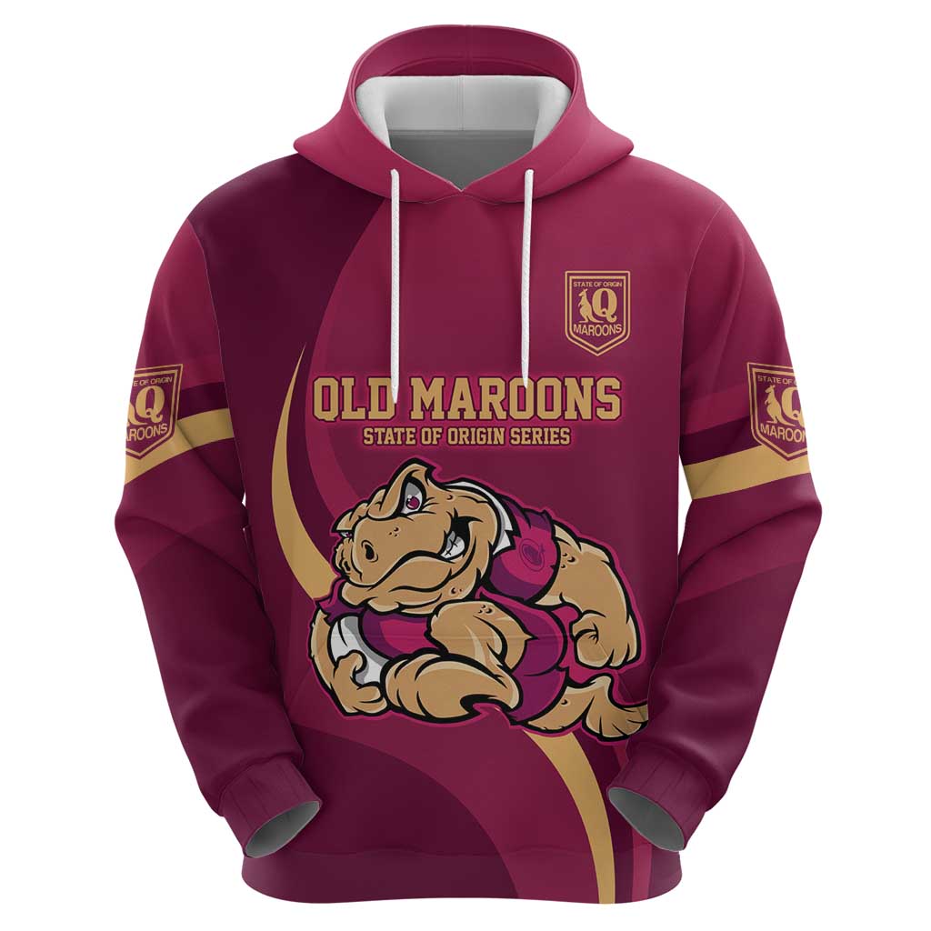 Custom QLD Maroons Cane Toad Hoodie Queensland Origin No2 LT9 - Vibe Hoodie Shop