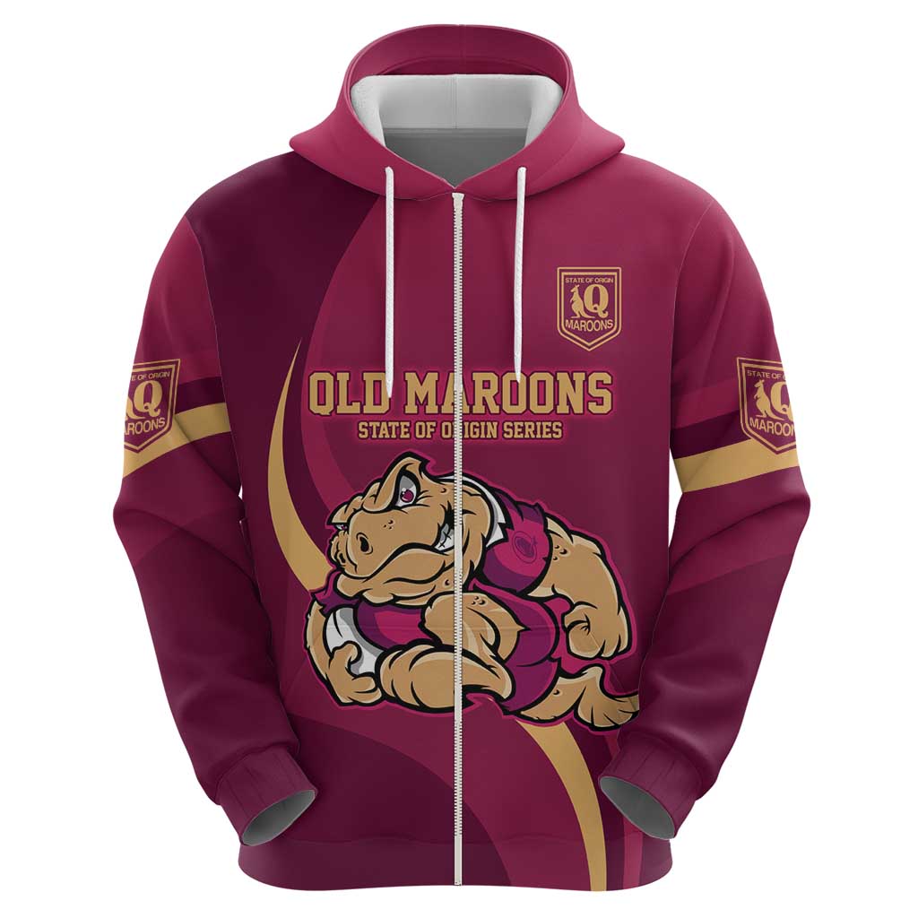 Custom QLD Maroons Cane Toad Hoodie Queensland Origin No2 LT9 - Vibe Hoodie Shop