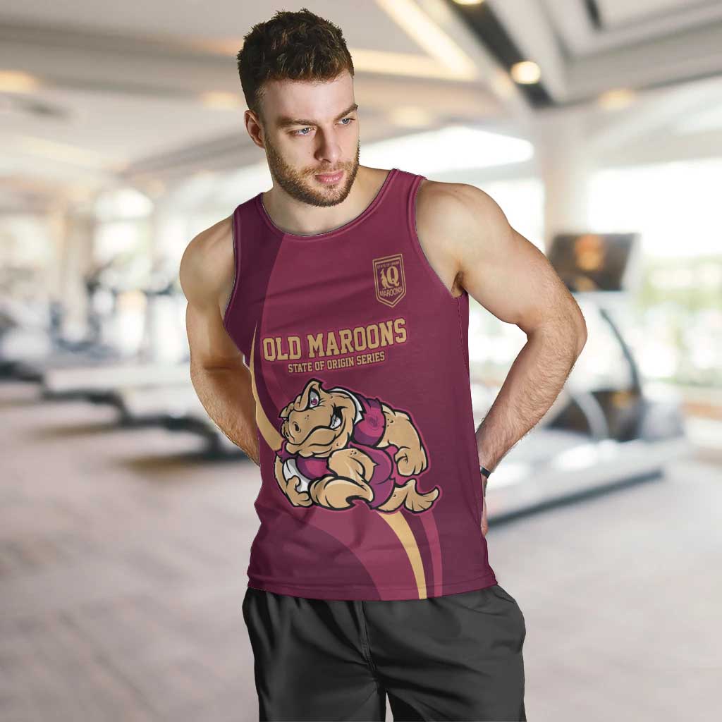Custom QLD Maroons Cane Toad Men Tank Top Queensland Origin No2 - Vibe Hoodie Shop