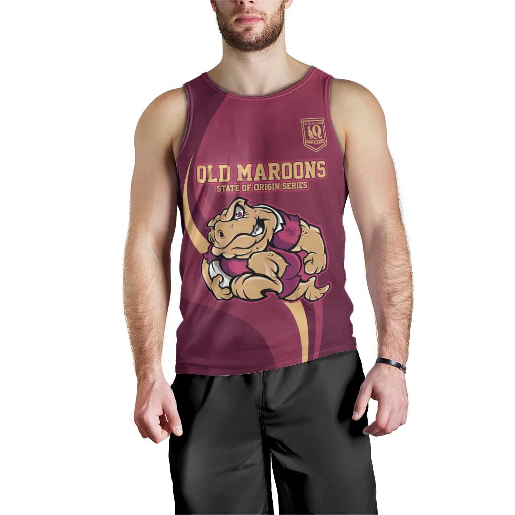 Custom QLD Maroons Cane Toad Men Tank Top Queensland Origin No2 - Vibe Hoodie Shop
