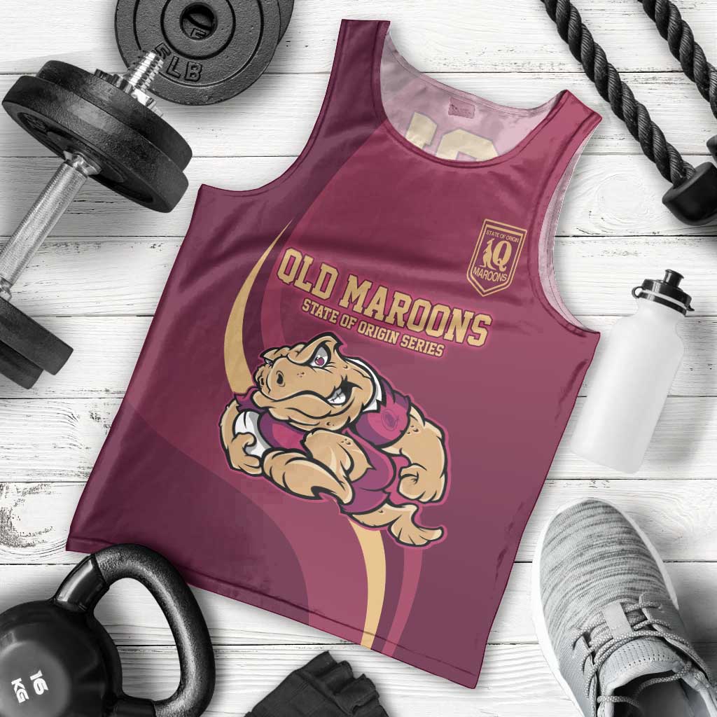 Custom QLD Maroons Cane Toad Men Tank Top Queensland Origin No2 - Vibe Hoodie Shop
