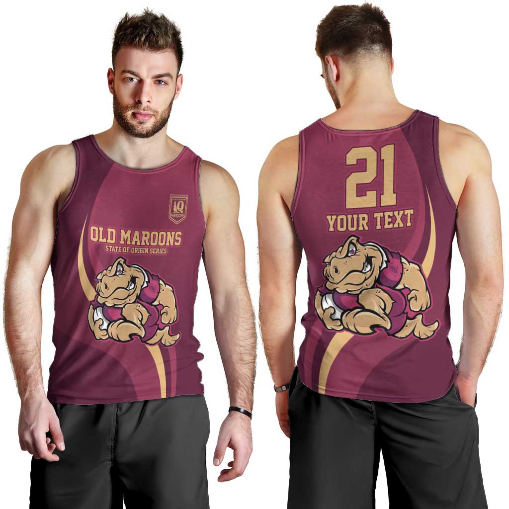 Custom QLD Maroons Cane Toad Men Tank Top Queensland Origin No2 - Vibe Hoodie Shop