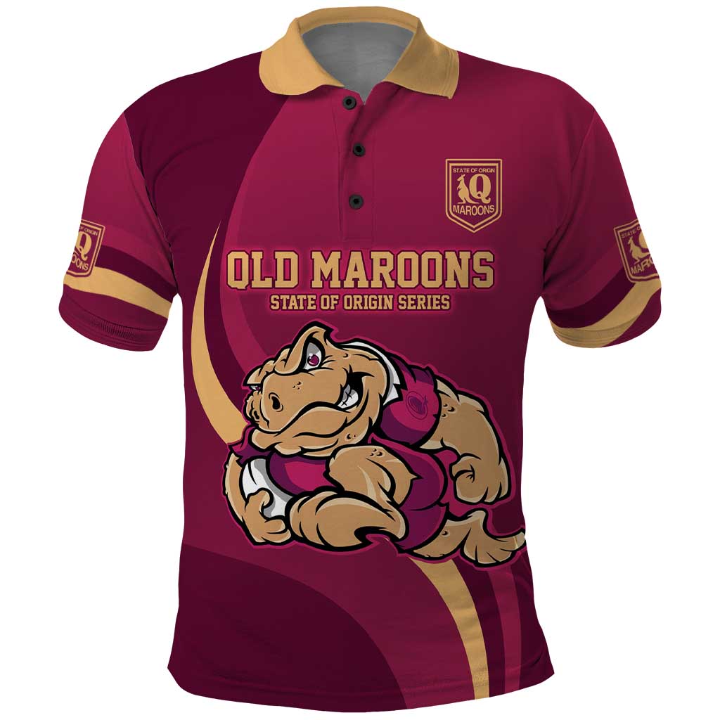 Custom QLD Maroons Cane Toad Polo Shirt Queensland Origin No2 LT9 - Vibe Hoodie Shop
