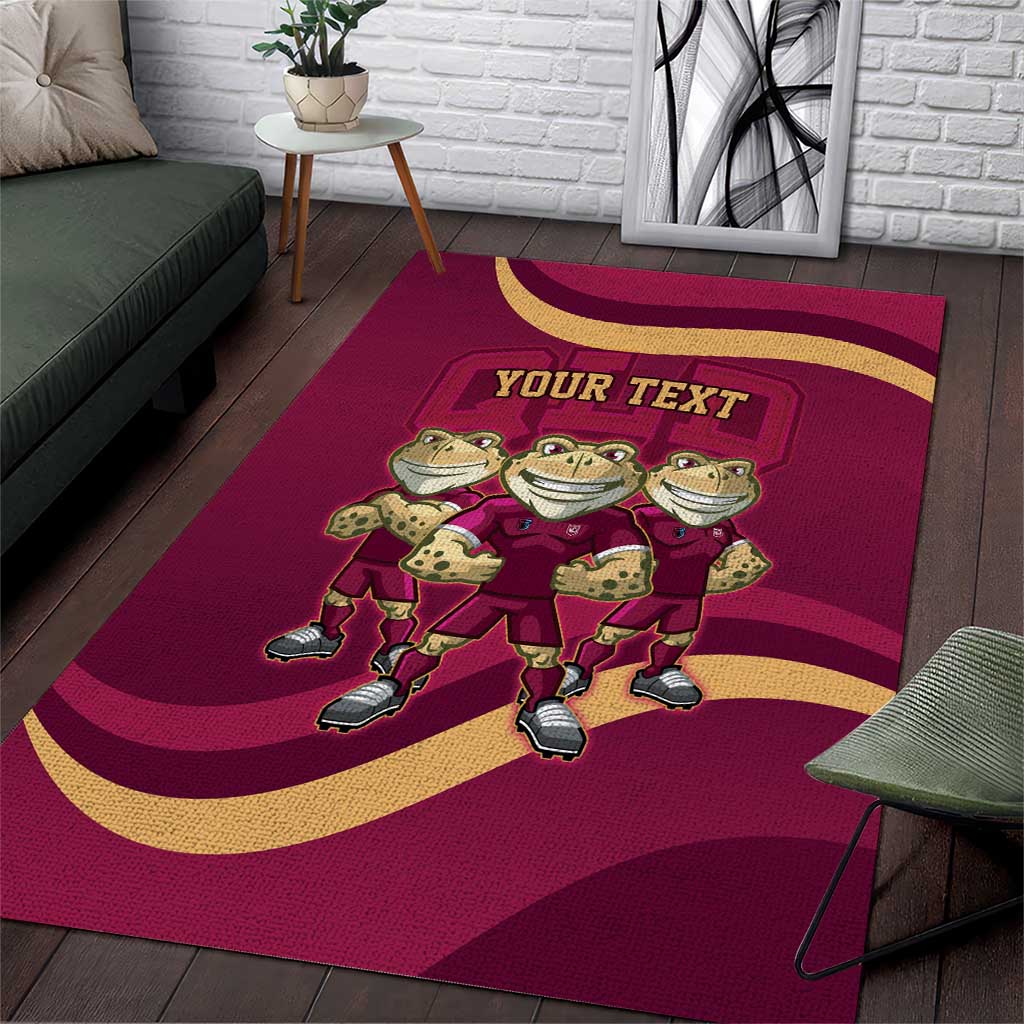 Custom QLD Maroons Cane Toad Area Rug Queensland Origin No3 - Vibe Hoodie Shop