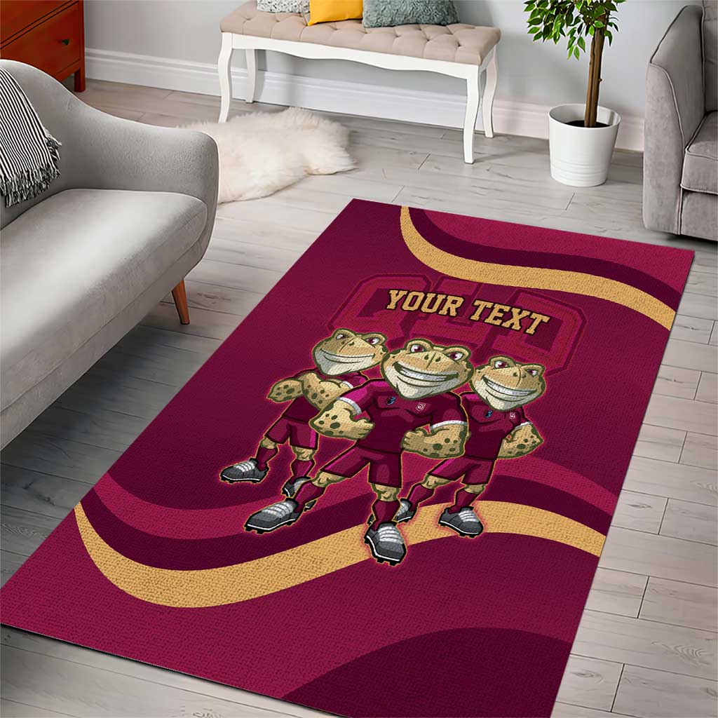 Custom QLD Maroons Cane Toad Area Rug Queensland Origin No3 - Vibe Hoodie Shop