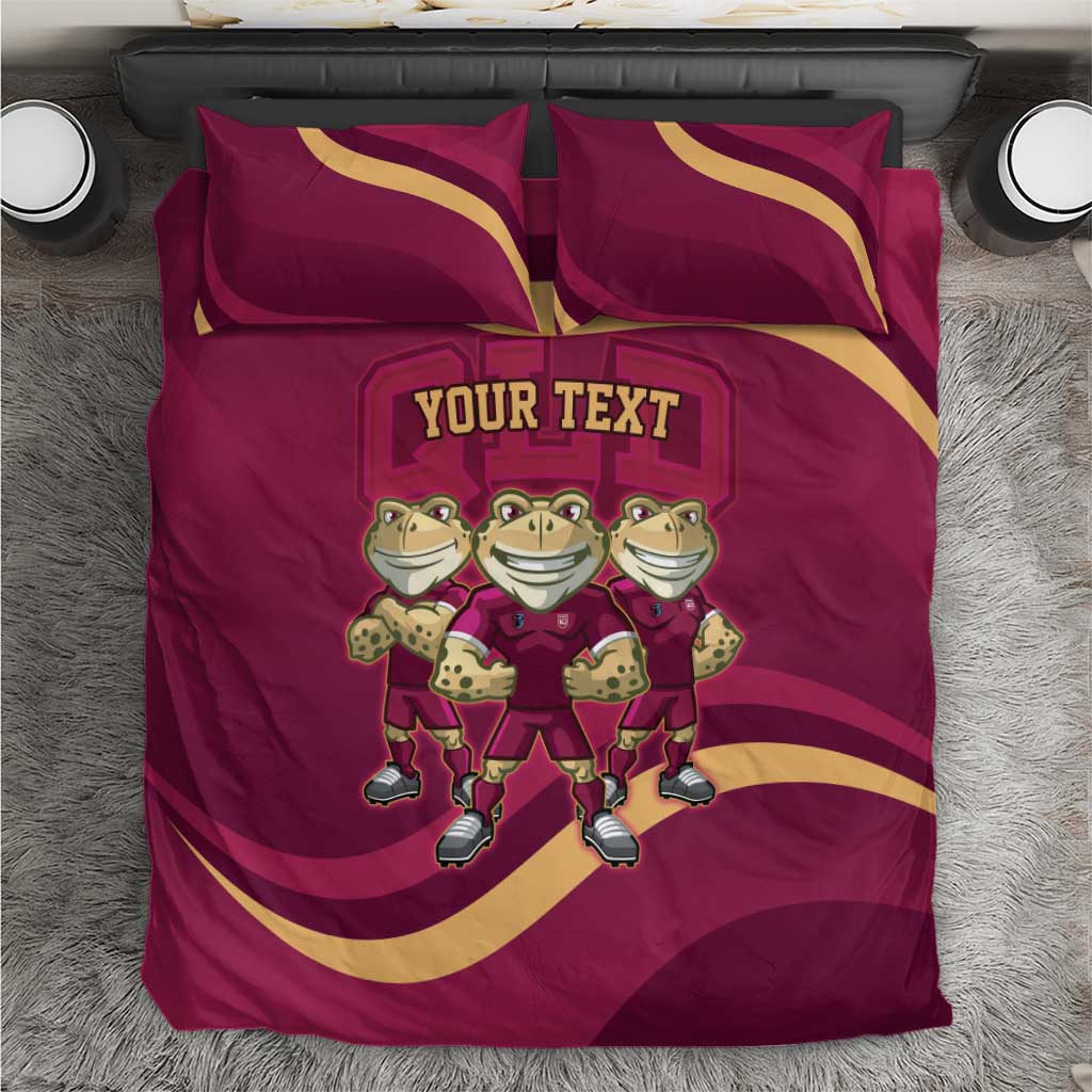Custom QLD Maroons Cane Toad Bedding Set Queensland Origin No3 - Vibe Hoodie Shop