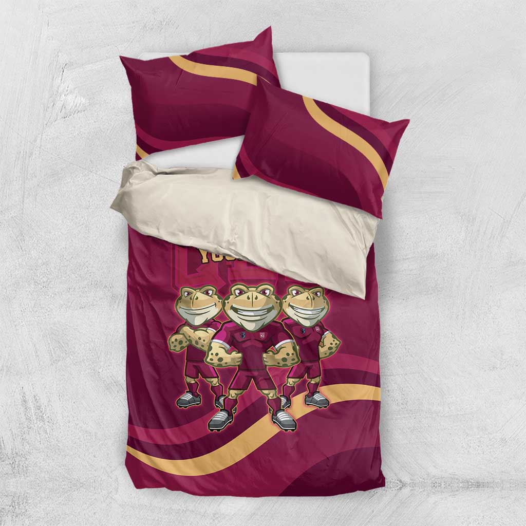 Custom QLD Maroons Cane Toad Bedding Set Queensland Origin No3 - Vibe Hoodie Shop
