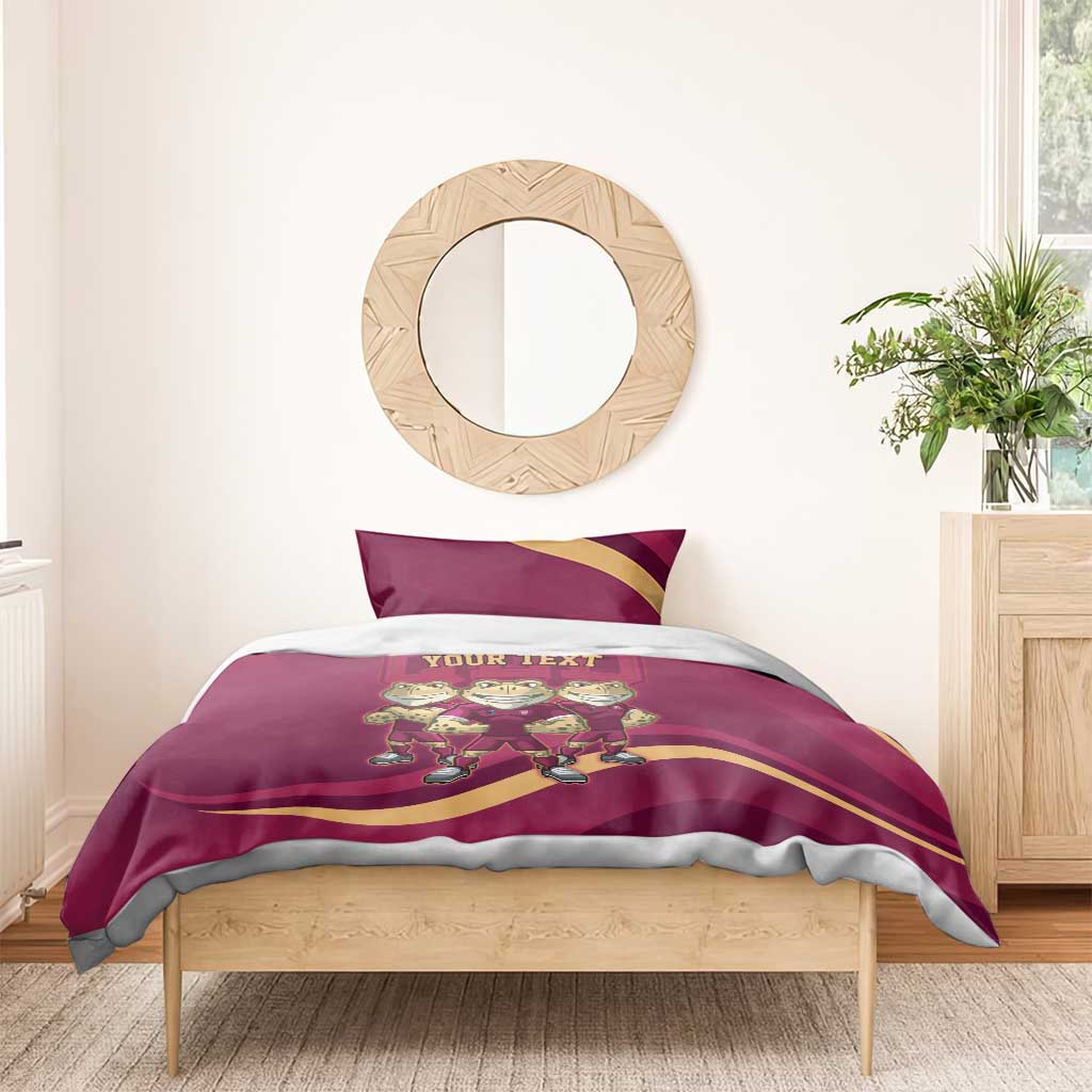 Custom QLD Maroons Cane Toad Bedding Set Queensland Origin No3 - Vibe Hoodie Shop