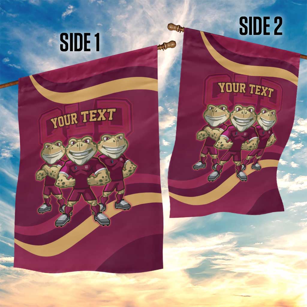 Custom QLD Maroons Cane Toad Garden Flag Queensland Origin No3 - Vibe Hoodie Shop