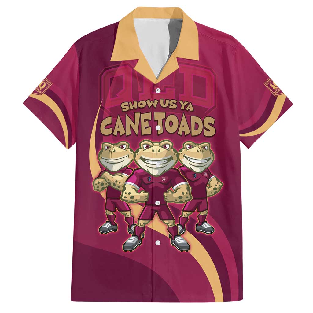 Custom QLD Maroons Cane Toad Hawaiian Shirt Queensland Origin No3 - Vibe Hoodie Shop