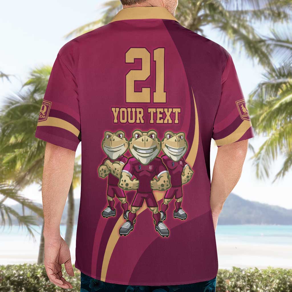 Custom QLD Maroons Cane Toad Hawaiian Shirt Queensland Origin No3 - Vibe Hoodie Shop