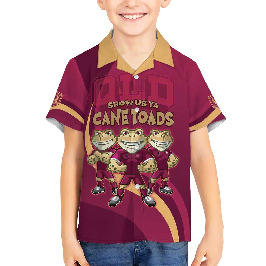 Custom QLD Maroons Cane Toad Hawaiian Shirt Queensland Origin No3 - Vibe Hoodie Shop