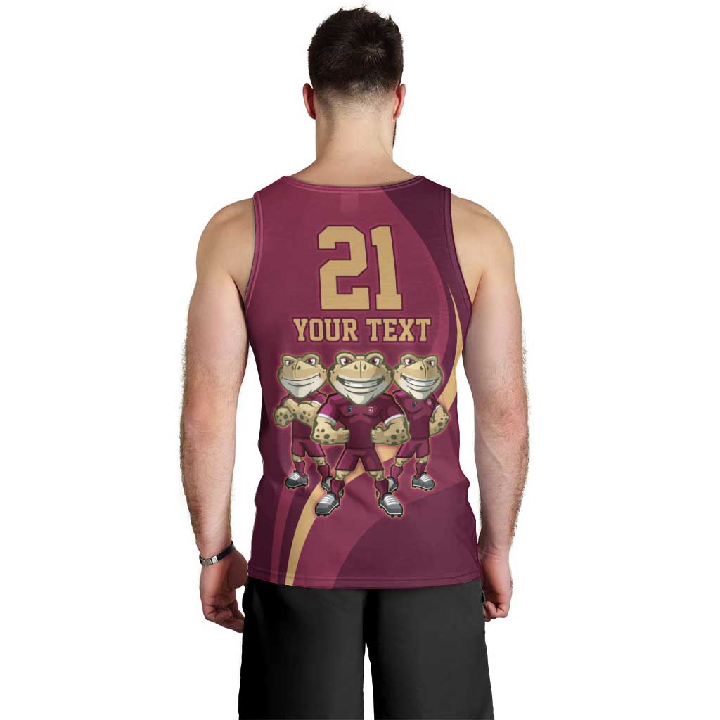 Custom QLD Maroons Cane Toad Men Tank Top Queensland Origin No3 - Vibe Hoodie Shop