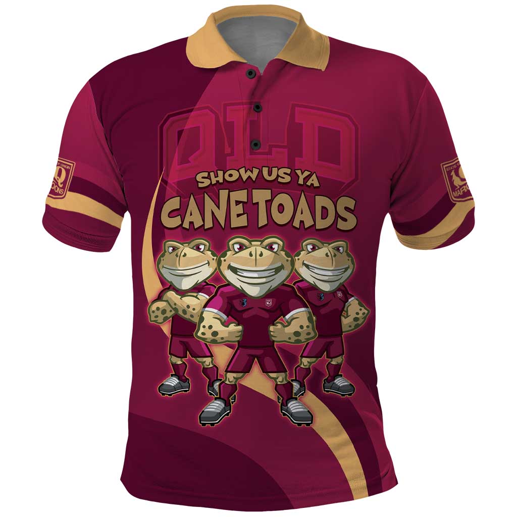 Custom QLD Maroons Cane Toad Polo Shirt Queensland Origin No3 LT9 - Vibe Hoodie Shop