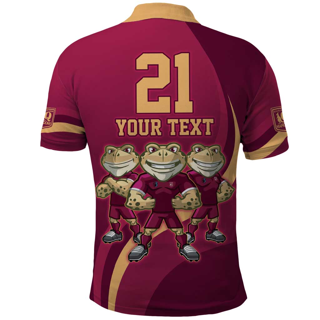 Custom QLD Maroons Cane Toad Polo Shirt Queensland Origin No3 LT9 - Vibe Hoodie Shop