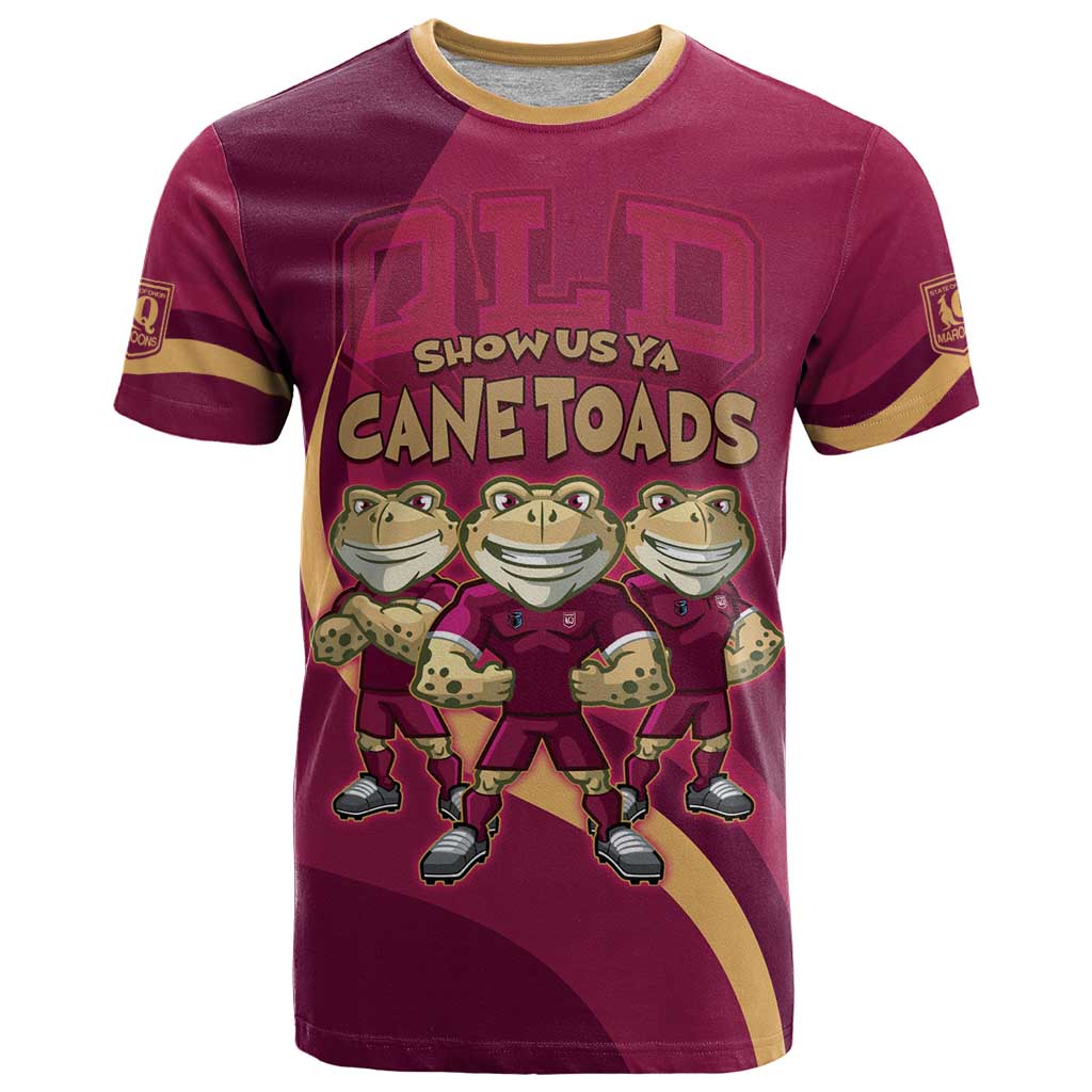 Custom QLD Maroons Cane Toad T Shirt Queensland Origin No3 LT9 - Vibe Hoodie Shop