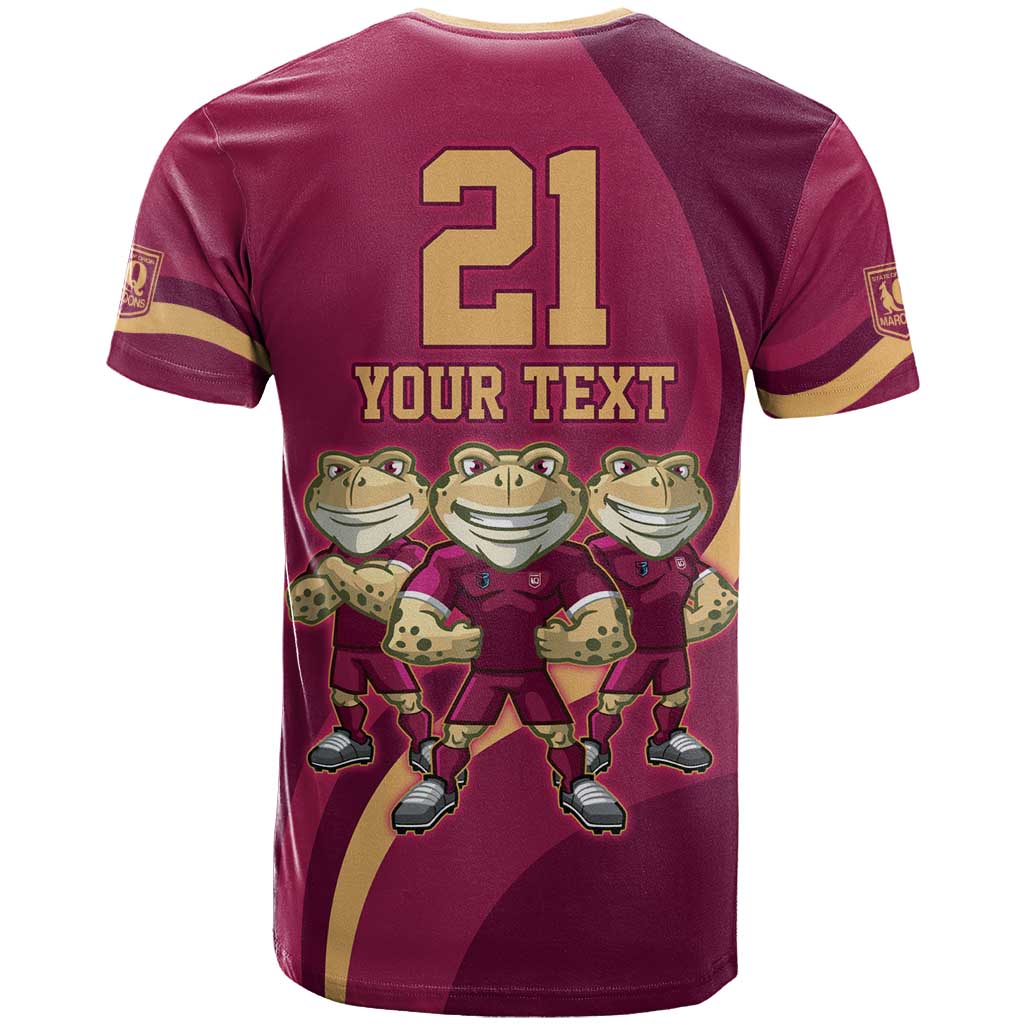 Custom QLD Maroons Cane Toad T Shirt Queensland Origin No3 LT9 - Vibe Hoodie Shop