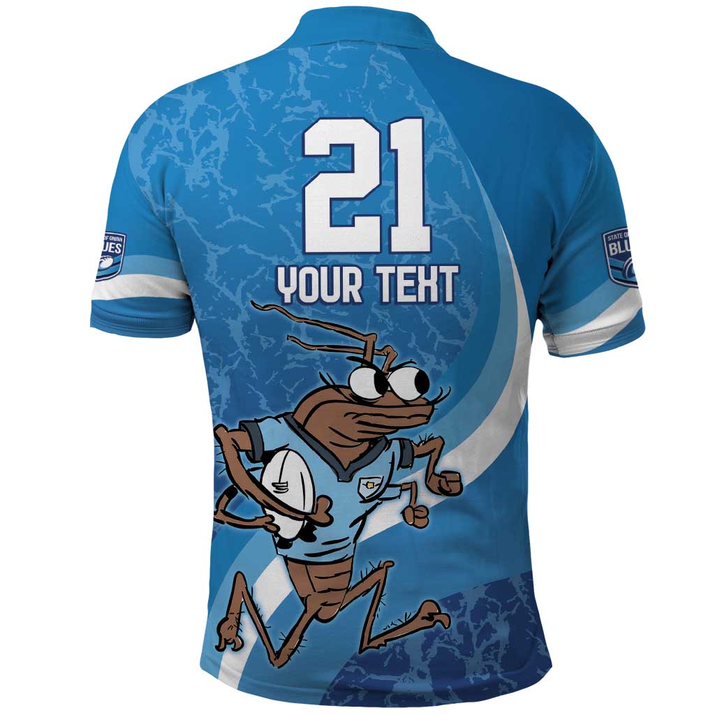 Custom NSW Cockroaches Blues Polo Shirt New South Wales Origin No1 LT9 - Vibe Hoodie Shop