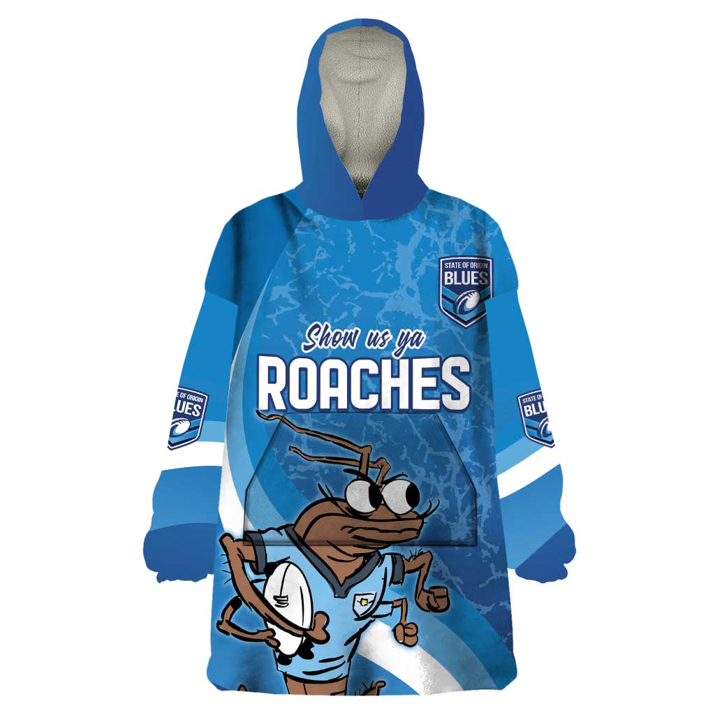 Custom NSW Cockroaches Blues Wearable Blanket Hoodie New South Wales Origin No1 - Vibe Hoodie Shop