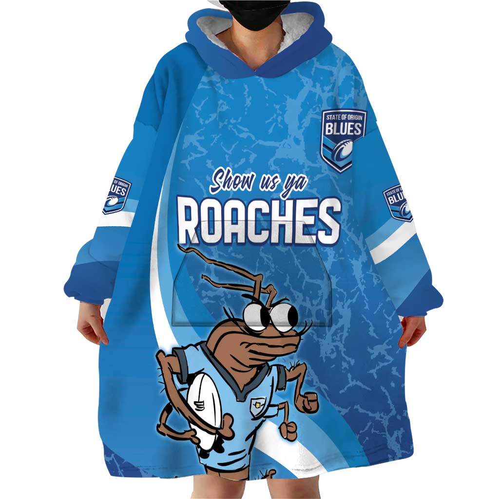 Custom NSW Cockroaches Blues Wearable Blanket Hoodie New South Wales Origin No1 - Vibe Hoodie Shop