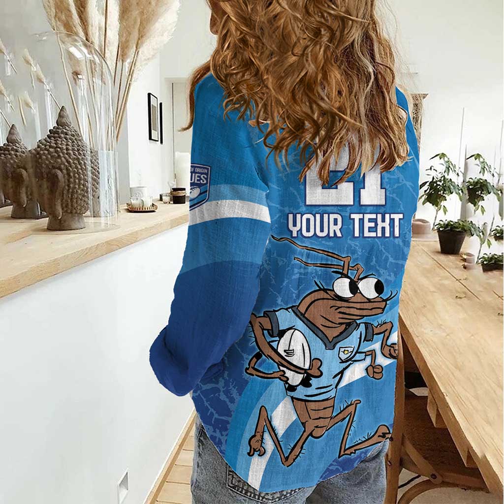 Custom NSW Cockroaches Blues Women Casual Shirt New South Wales Origin No1 - Vibe Hoodie Shop