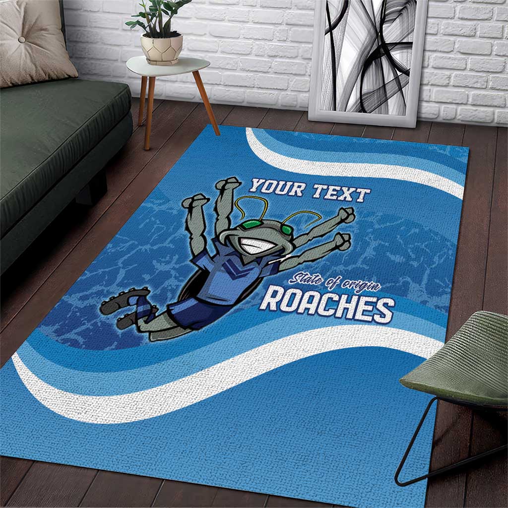 Custom NSW Cockroaches Blues Area Rug New South Wales Origin No2 - Vibe Hoodie Shop