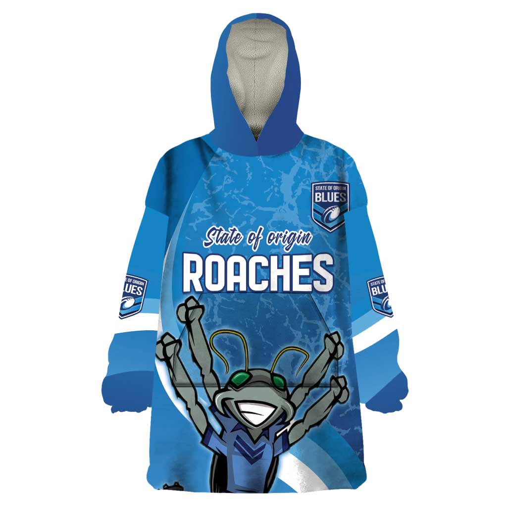 Custom NSW Cockroaches Blues Wearable Blanket Hoodie New South Wales Origin No2 - Vibe Hoodie Shop