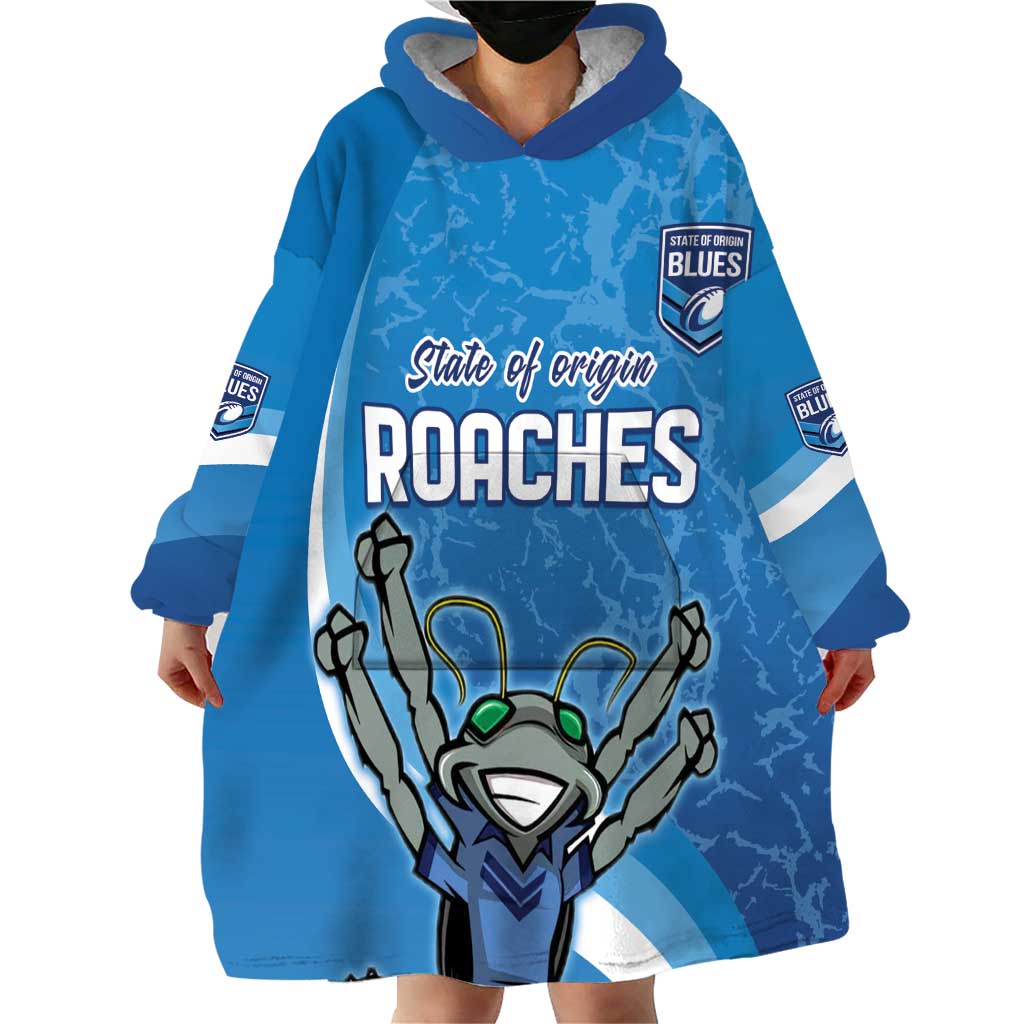 Custom NSW Cockroaches Blues Wearable Blanket Hoodie New South Wales Origin No2 - Vibe Hoodie Shop