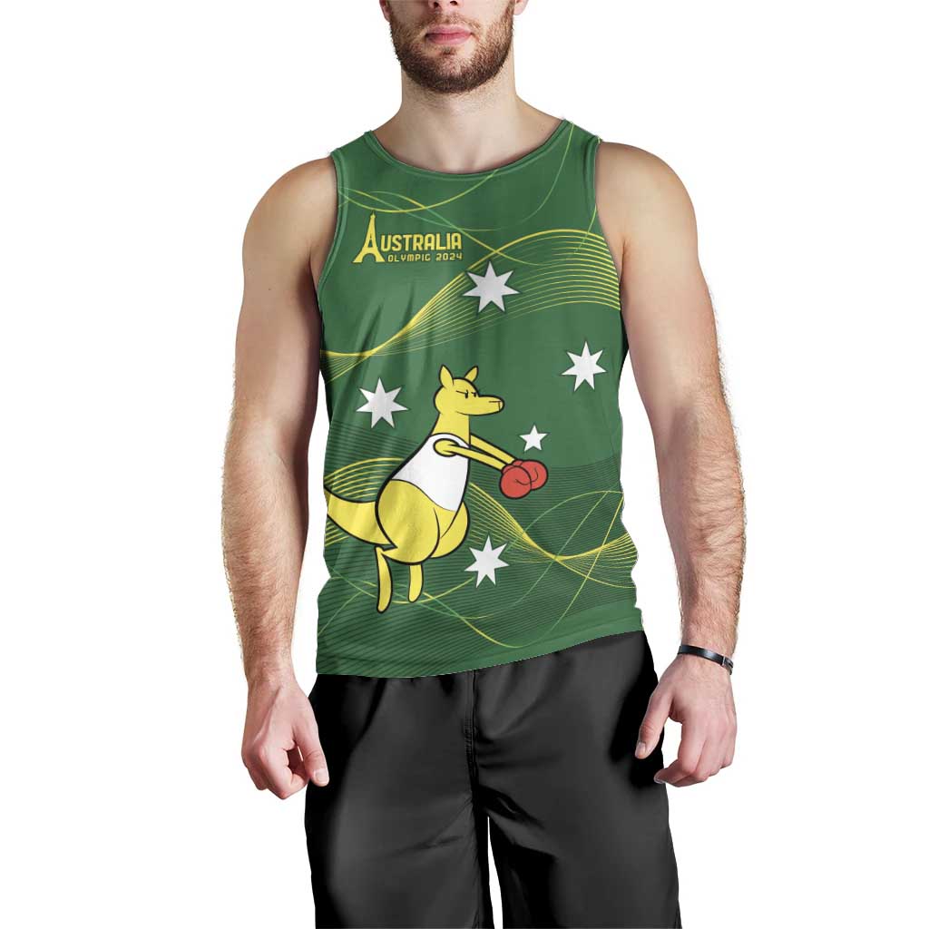 Personalised Australia Go Paris 2024 Men Tank Top National Color Ver1 - Vibe Hoodie Shop