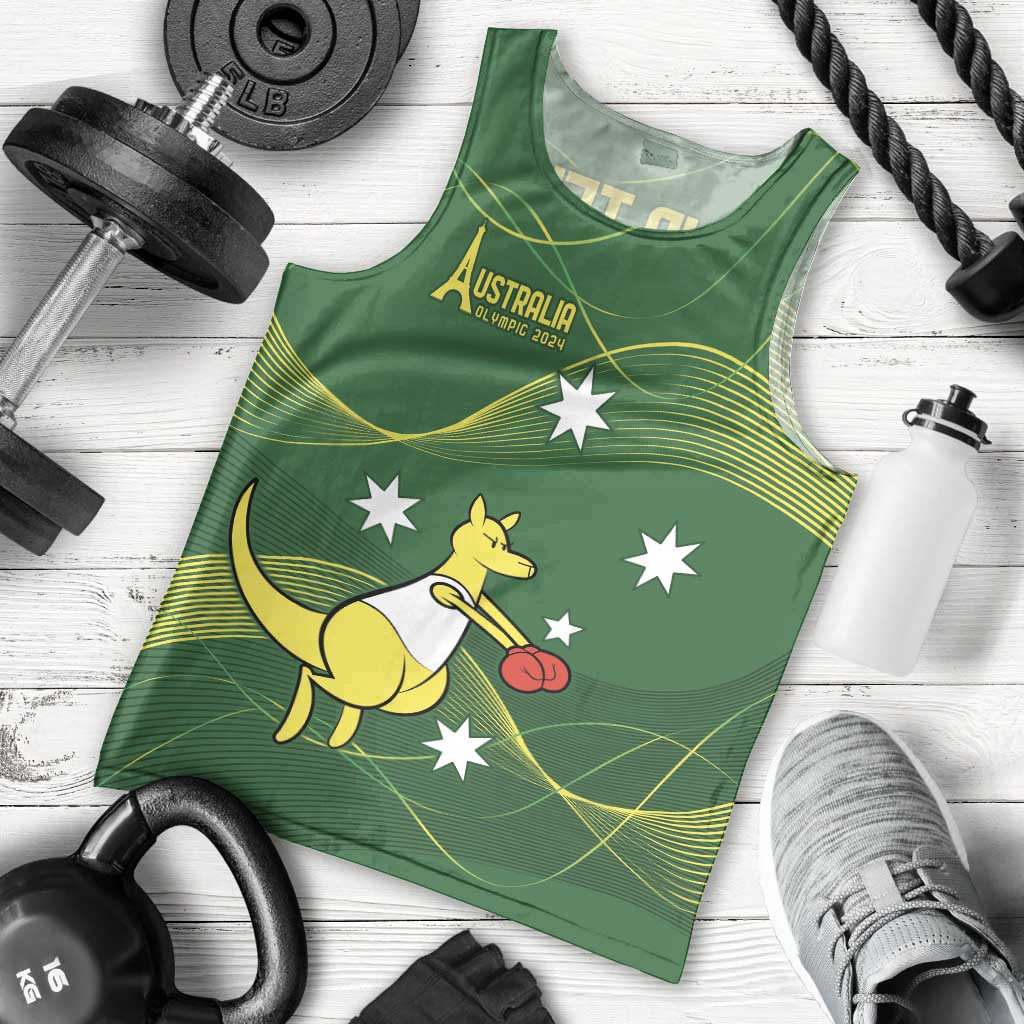 Personalised Australia Go Paris 2024 Men Tank Top National Color Ver1 - Vibe Hoodie Shop