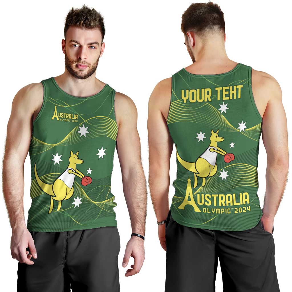 Personalised Australia Go Paris 2024 Men Tank Top National Color Ver1 - Vibe Hoodie Shop