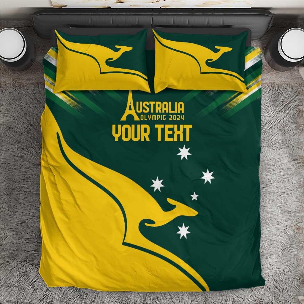 Personalised Australia Go Paris 2024 Bedding Set National Color Ver2 - Vibe Hoodie Shop