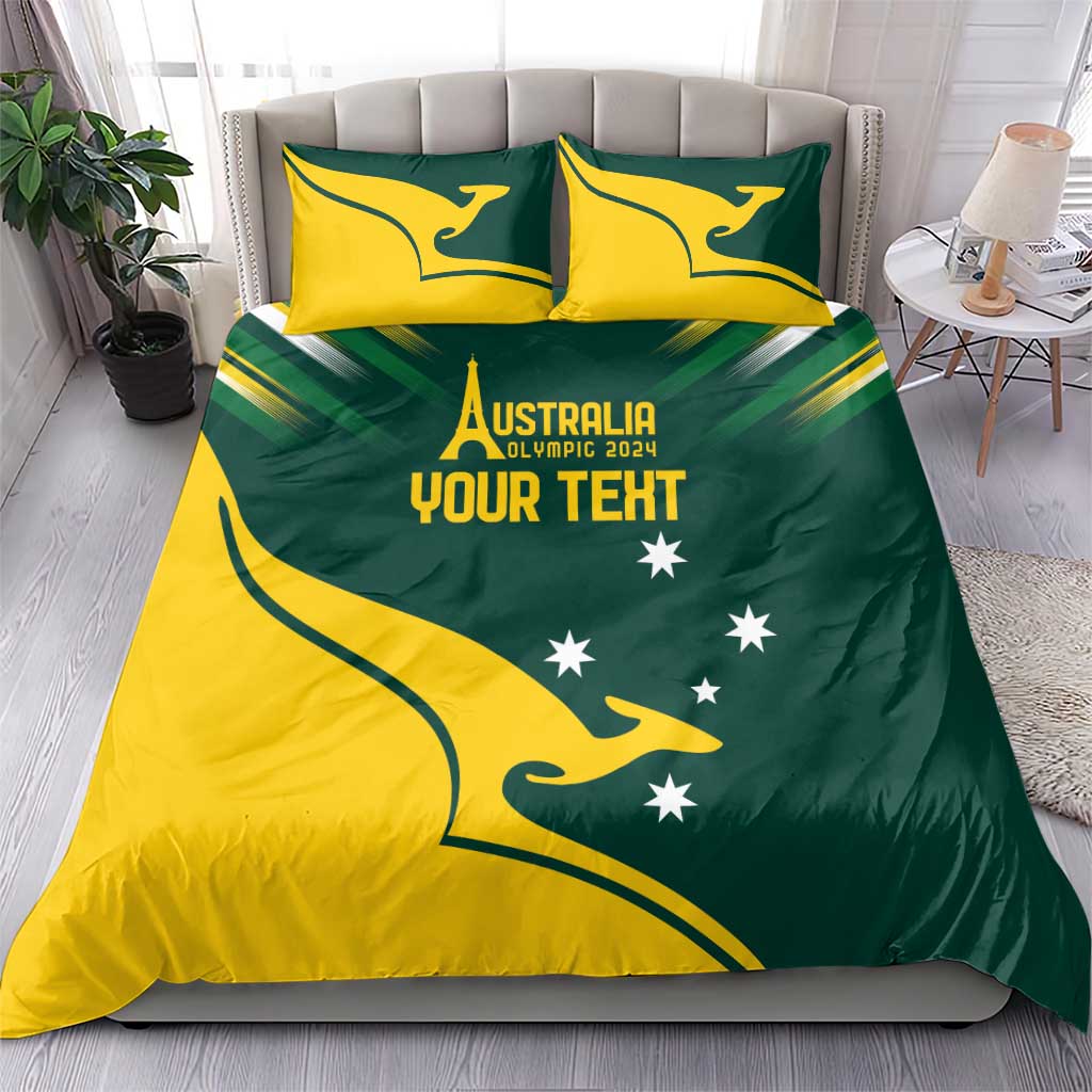 Personalised Australia Go Paris 2024 Bedding Set National Color Ver2 - Vibe Hoodie Shop