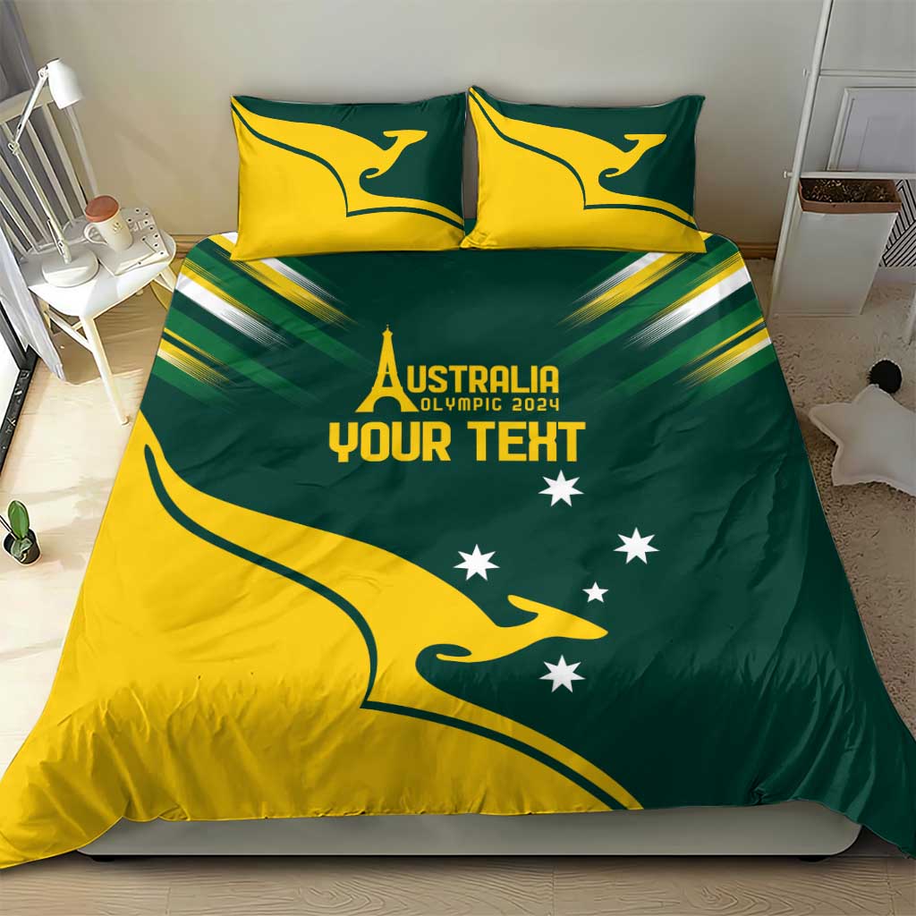 Personalised Australia Go Paris 2024 Bedding Set National Color Ver2 - Vibe Hoodie Shop