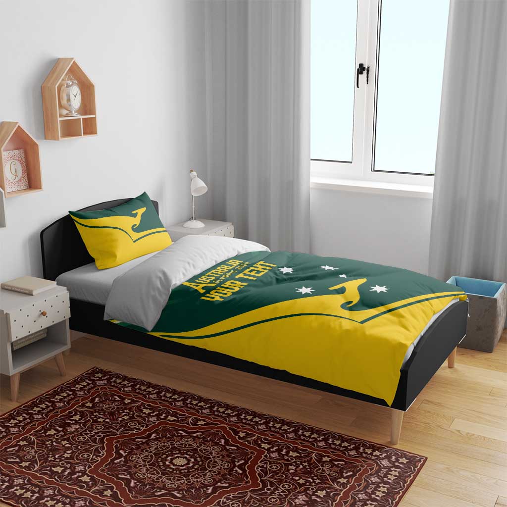 Personalised Australia Go Paris 2024 Bedding Set National Color Ver2 - Vibe Hoodie Shop