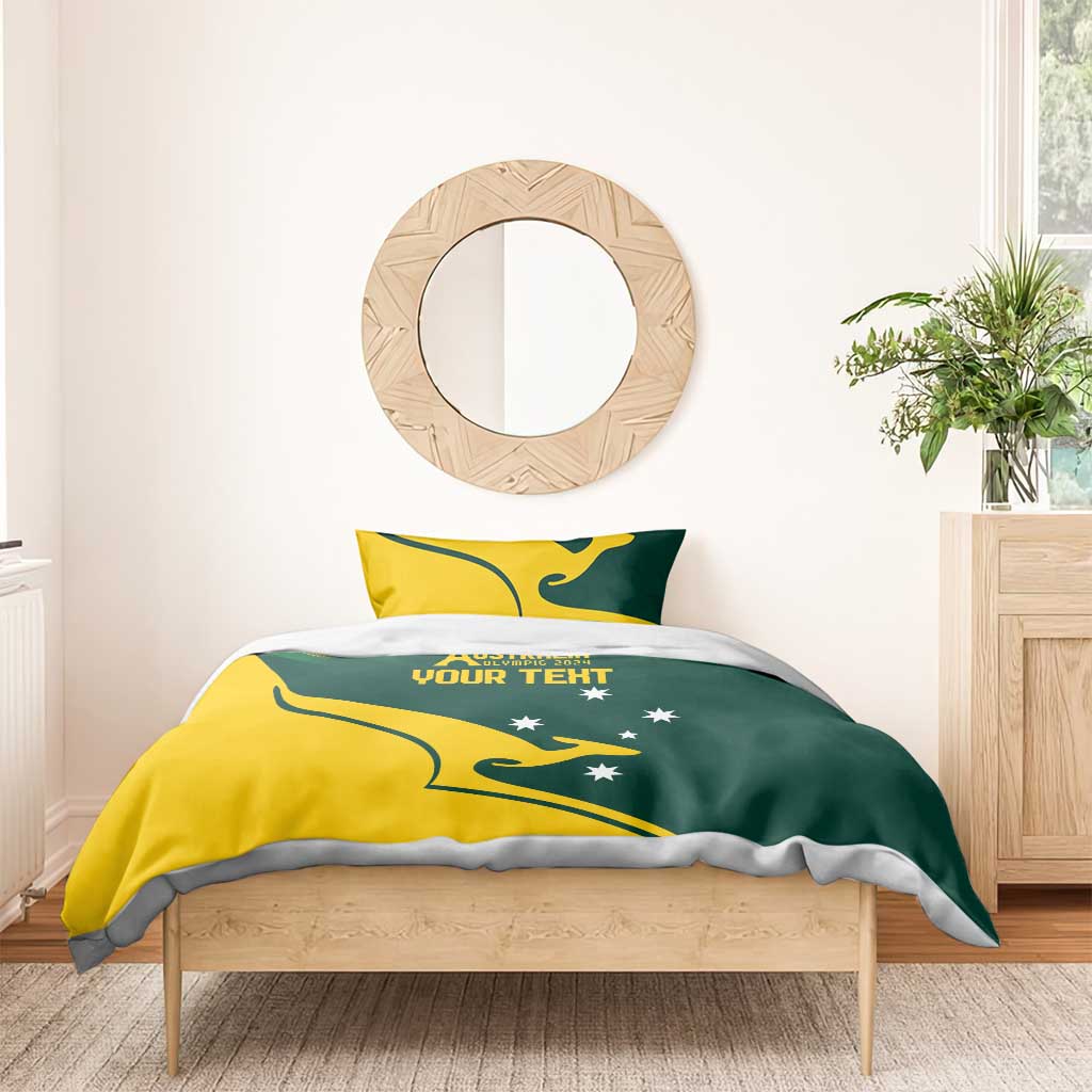 Personalised Australia Go Paris 2024 Bedding Set National Color Ver2 - Vibe Hoodie Shop