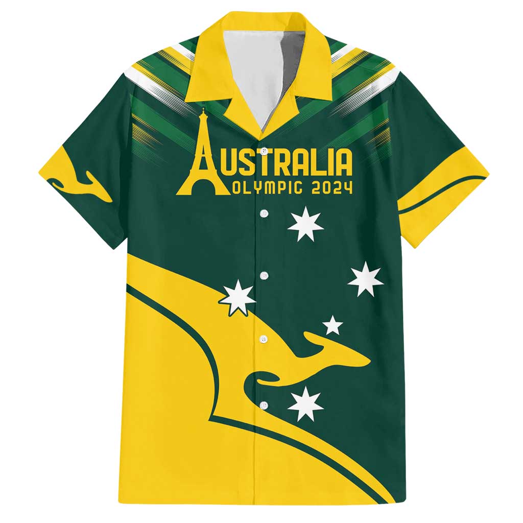 Personalised Australia Go Paris 2024 Hawaiian Shirt National Color Ver2 - Vibe Hoodie Shop